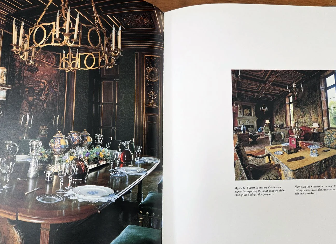 Dining room at Chateau Agnet in France.