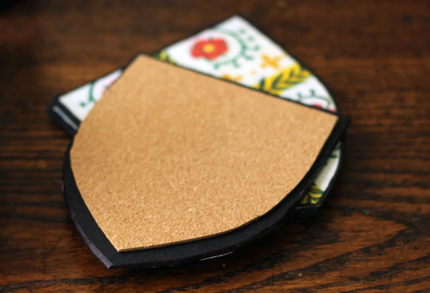 Cork-backed coasters
