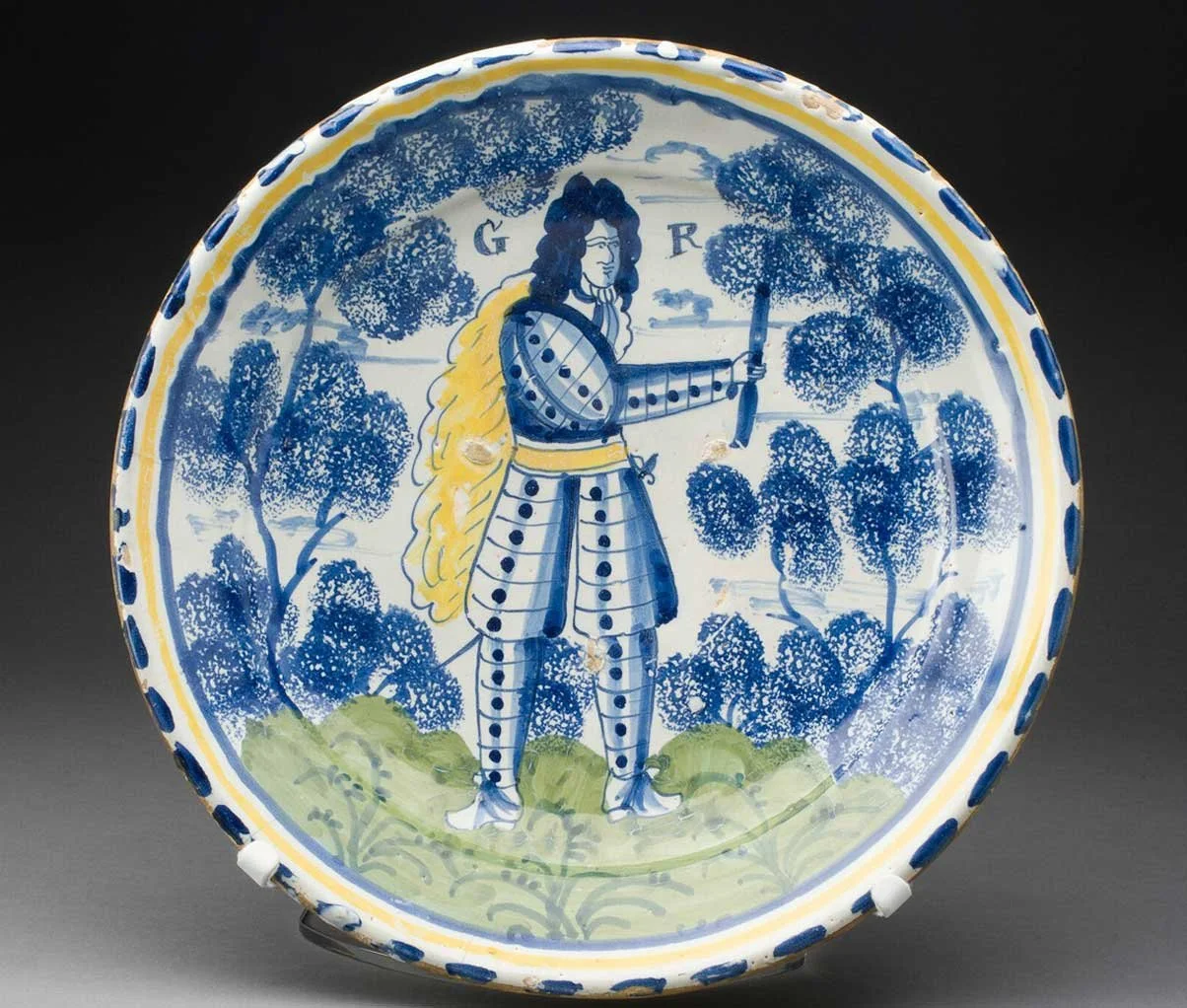 18th c dish depicting King George I
