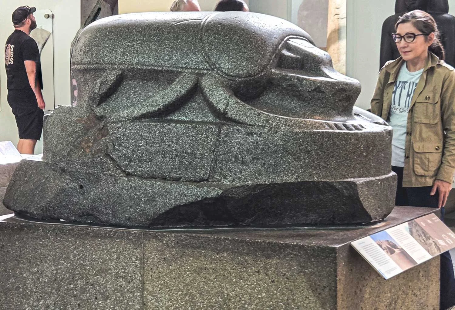 Giant scarab sculpture.