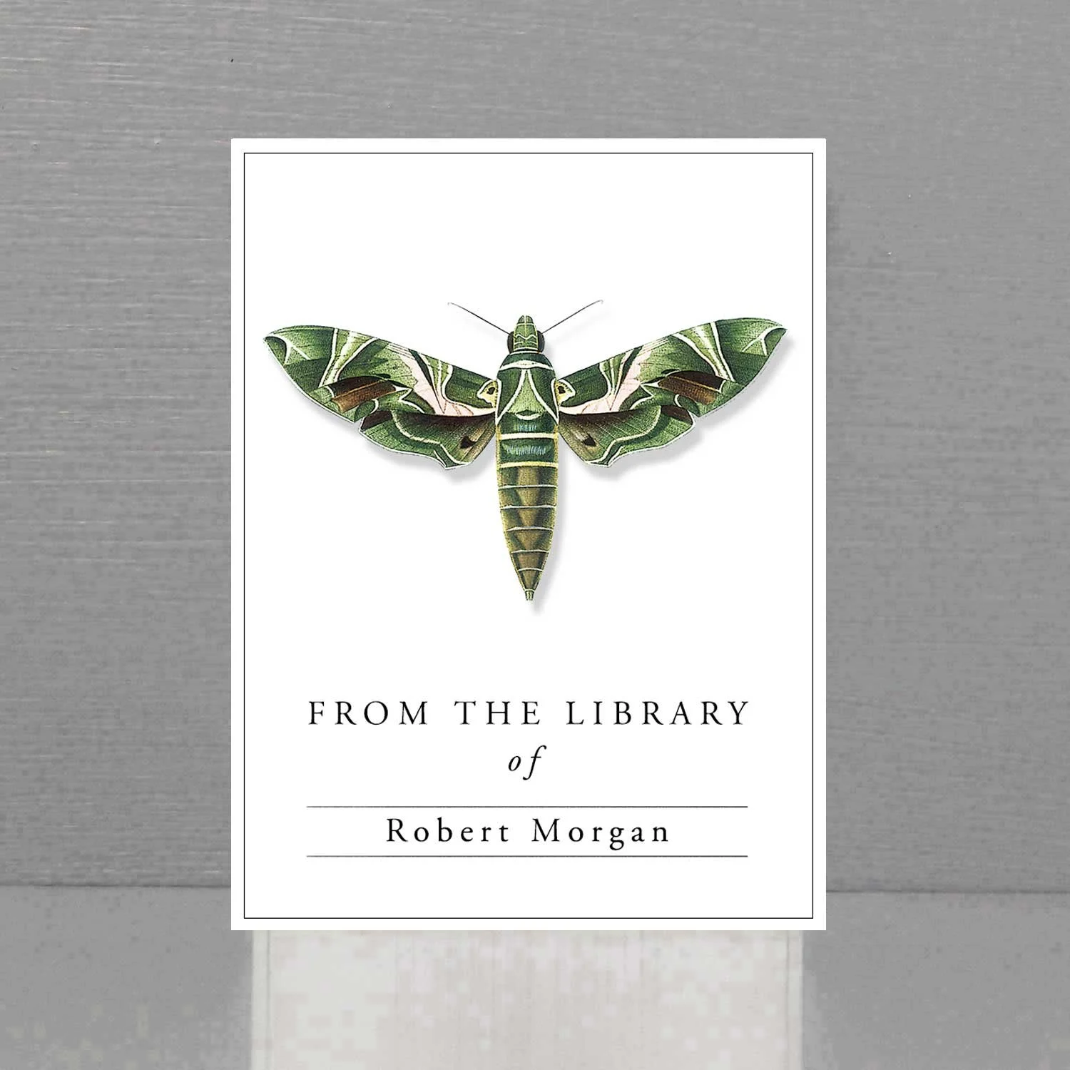 Personalized Bookplate with Oleander Moth