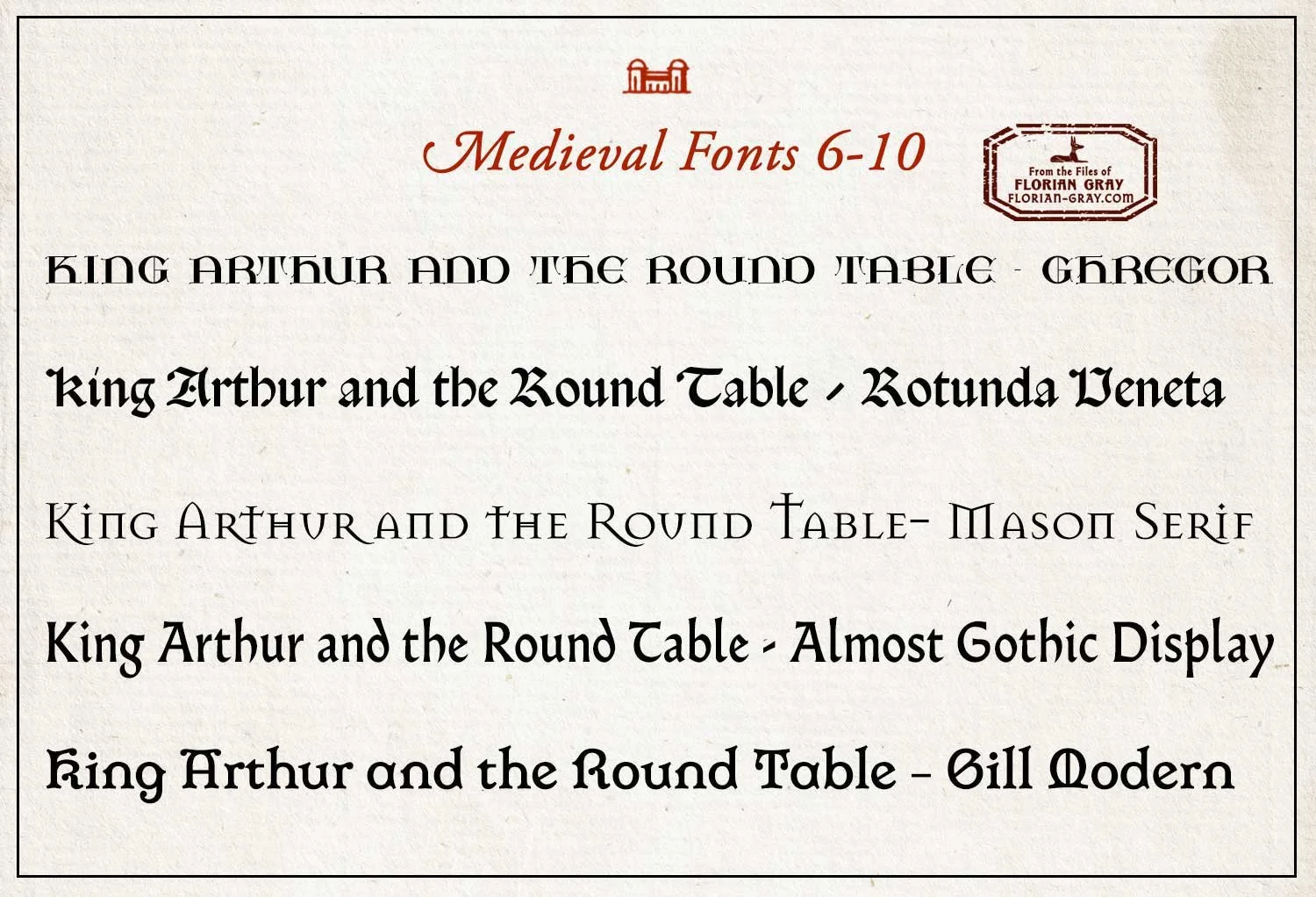 Medieval fonts, set 2