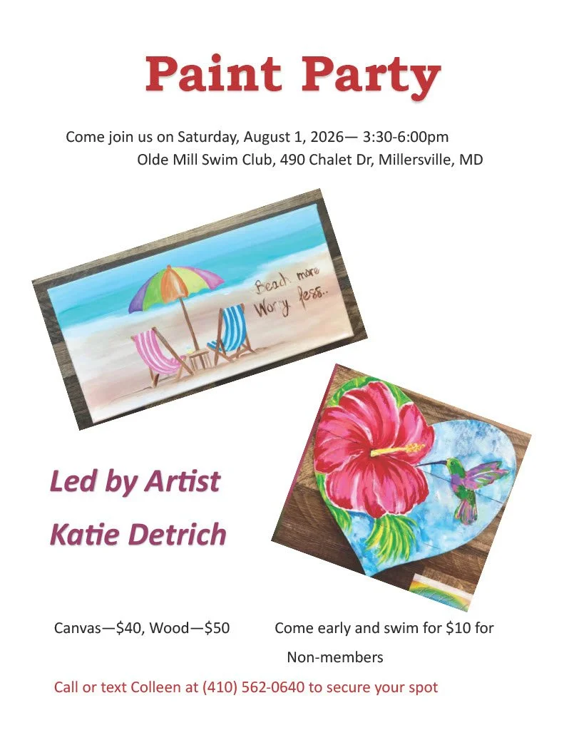 OMSC Fundraiser Paint Party on August 1st  3:30p.m. to 6 p.m.