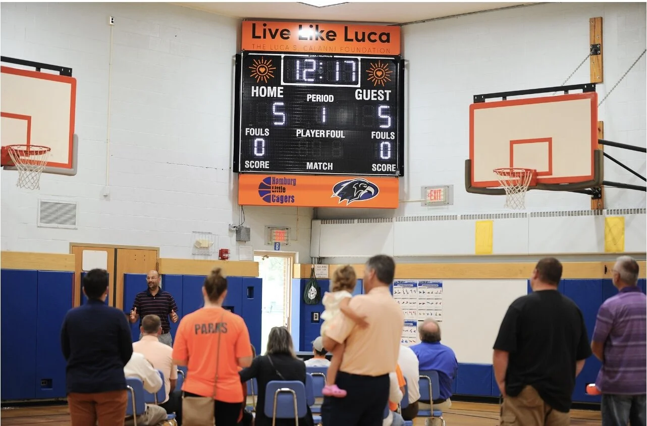 Scoreboard unveiling at Cloverbank Elementary School