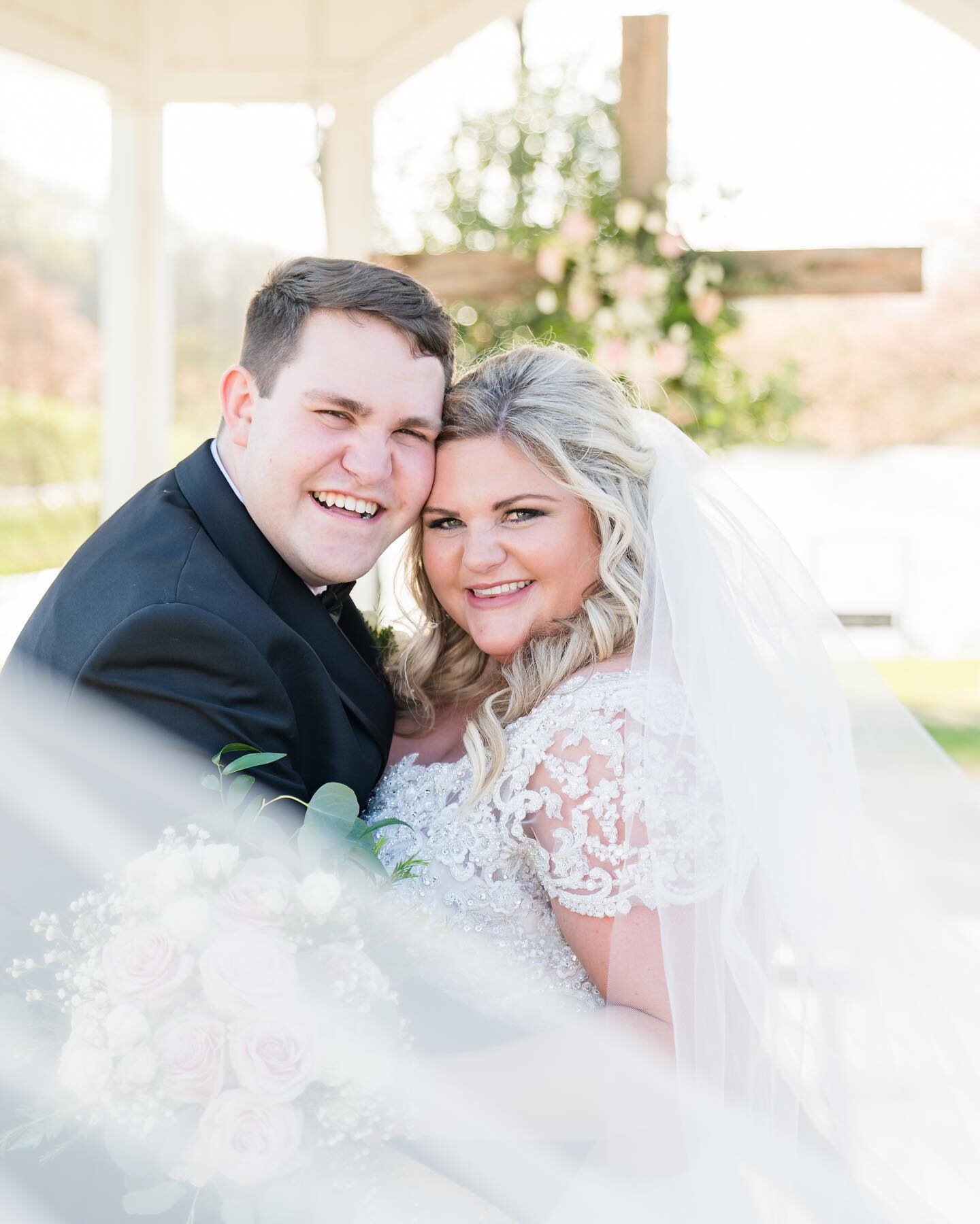 Mr. &amp; Mrs. Satterfield! 🤍Married 3.25.23🤍 How gorgeous is this bride y&rsquo;all?! Melissa &amp; Adam hosted a beautiful spring wedding that could rival Shelby&rsquo;s wedding in the movie Steel Magnolias! Pops of pink mixed in with lush greens