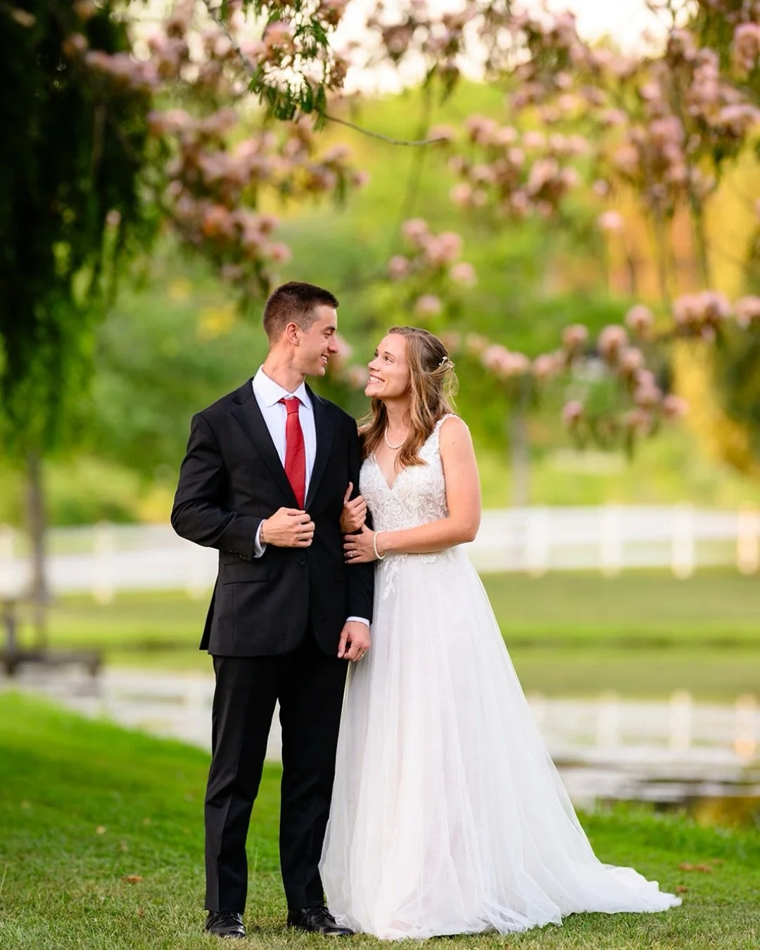 Sunset is truly one of the most breathtaking moments here at South Wind! We always recommend our couples take a moment to watch the sunset over the lake. Eden and Blake took full advantage! Congratulations to almost two years for this amazing couple!