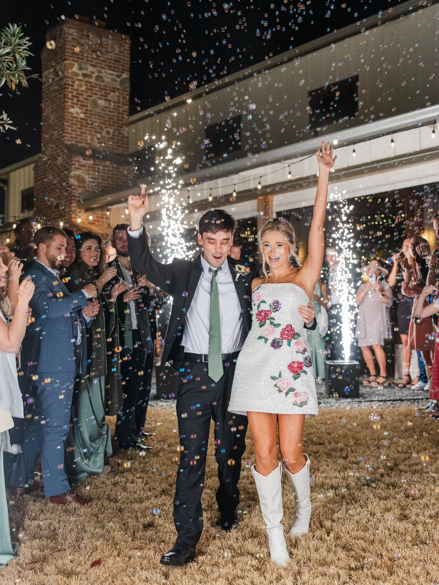 How Friday has us feeling! 

Grand exits create some of the most fun photos of the night! Whether you have an outdoor exit or one inside our celebration barn - you can make it your own and leave your wedding with a bang!