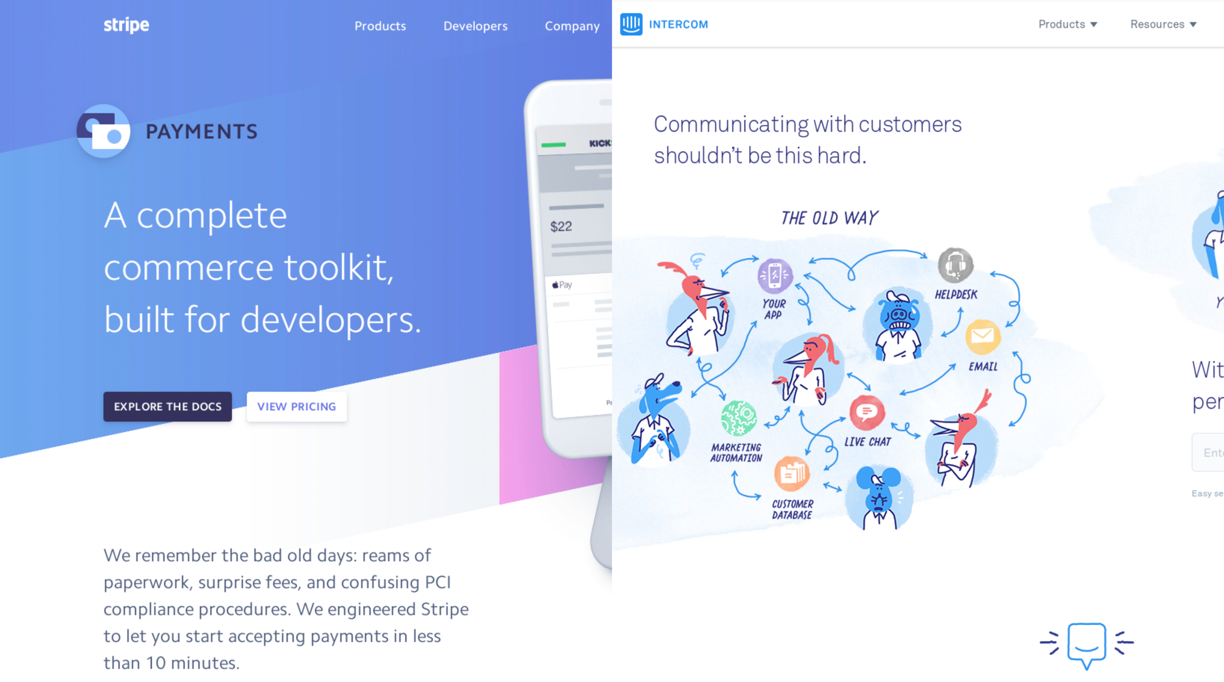 Collage of research from "Stripe" and "Intercom"