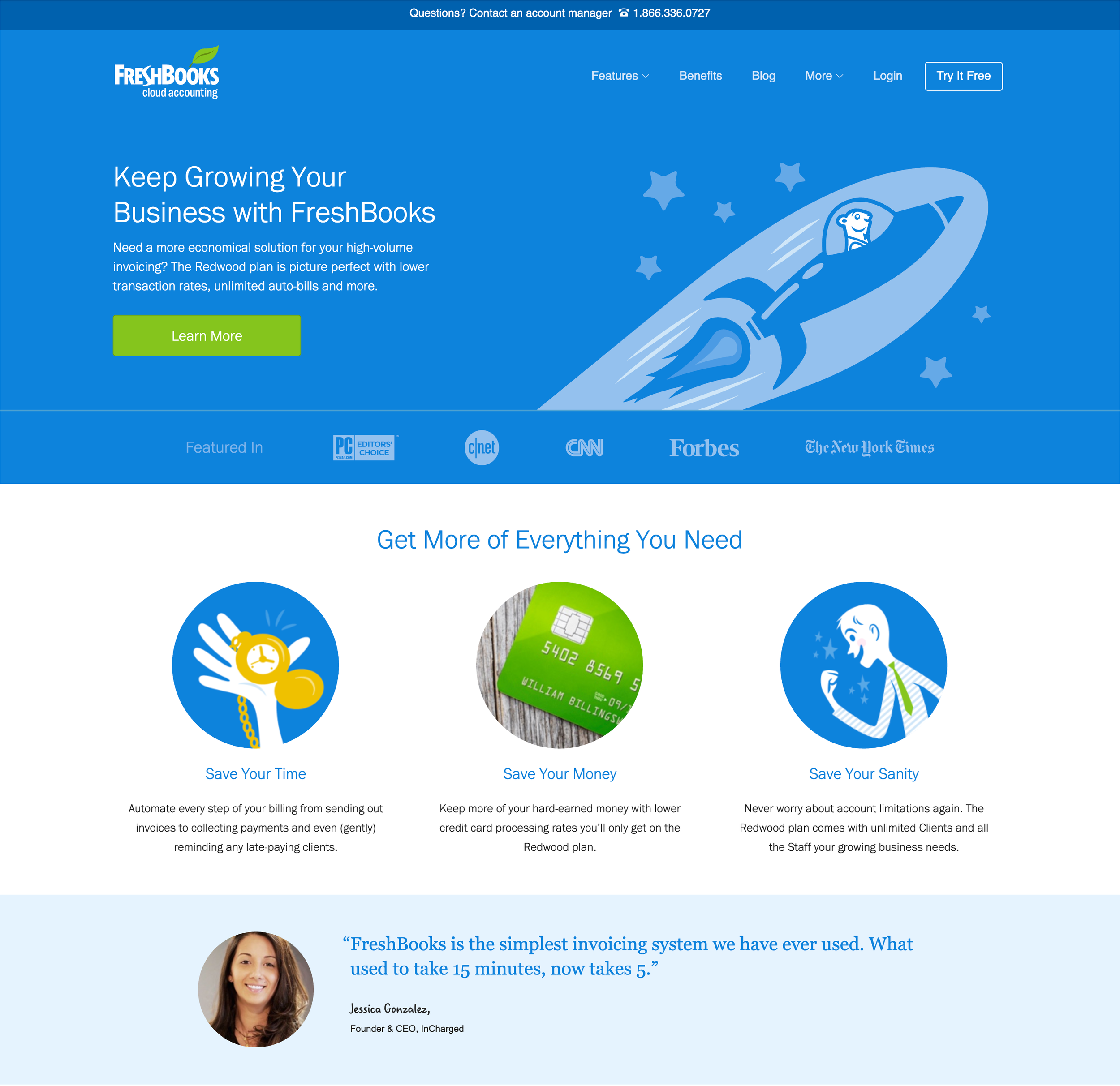 Original design of landing page