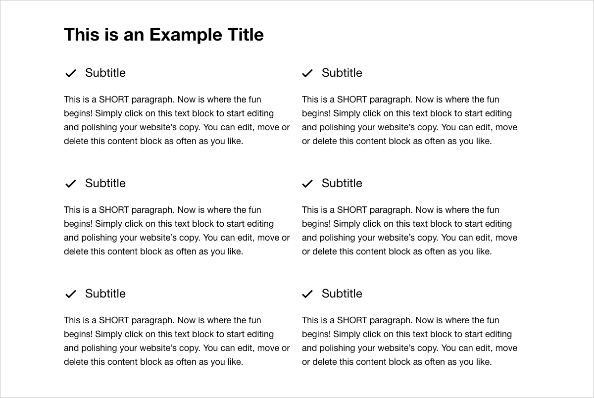 Redesigned checklist template