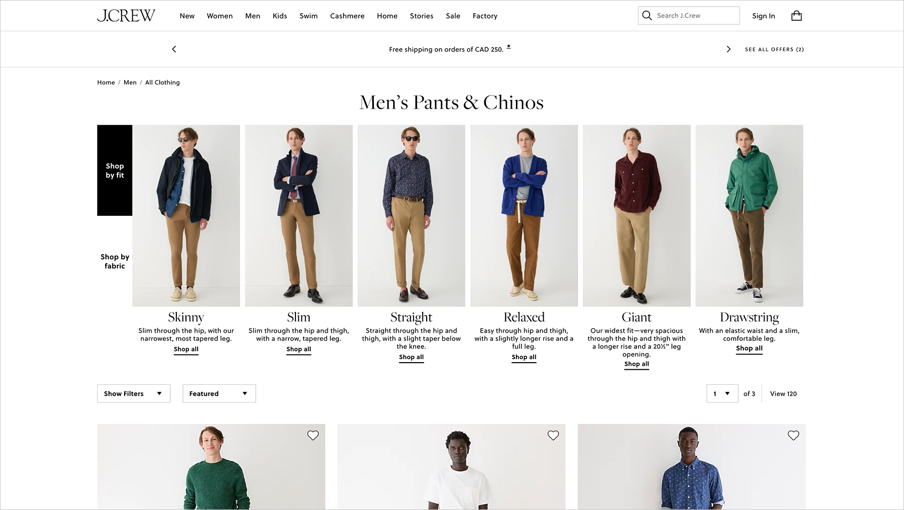 "J.Crew" website