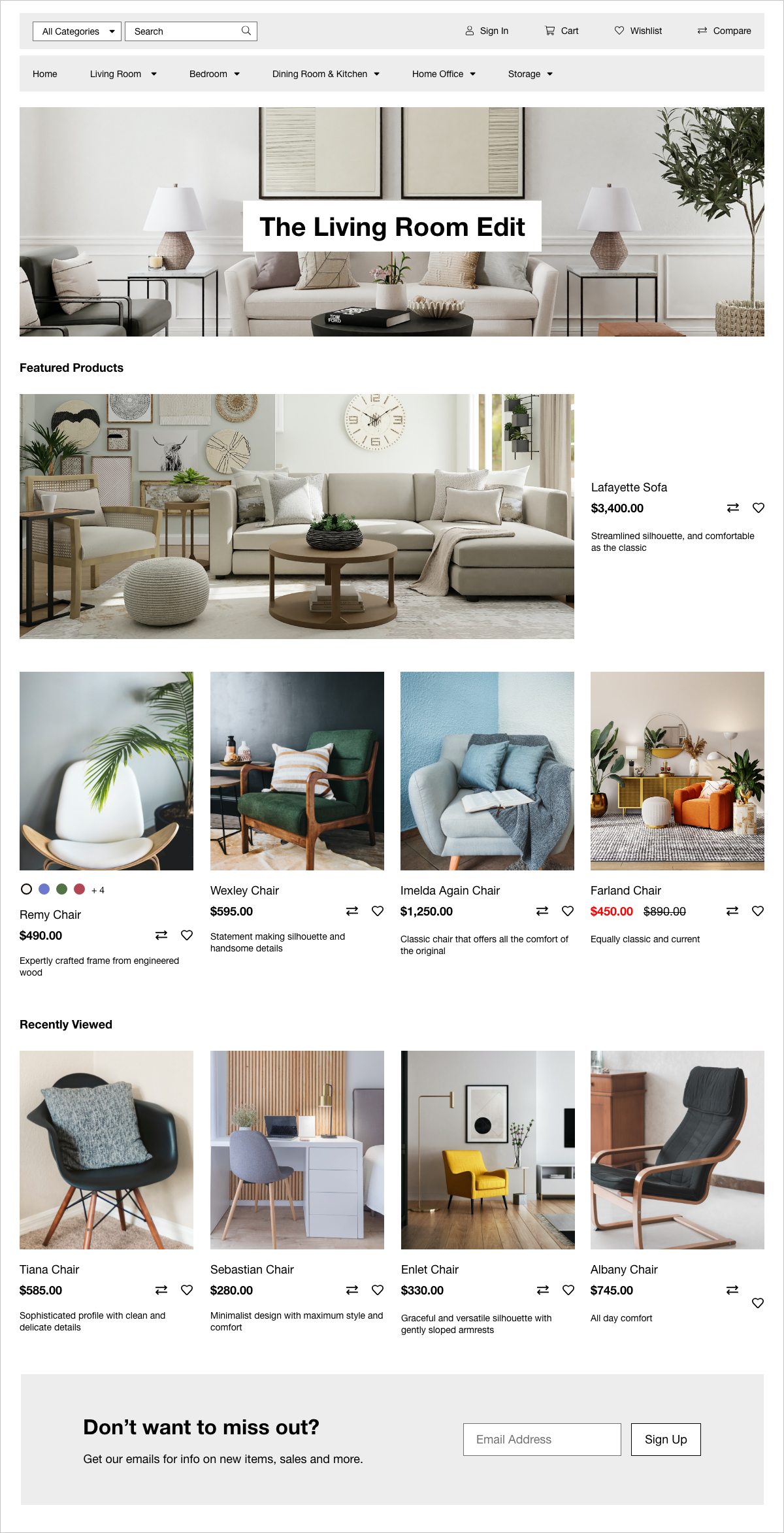 Category page without sub-categories