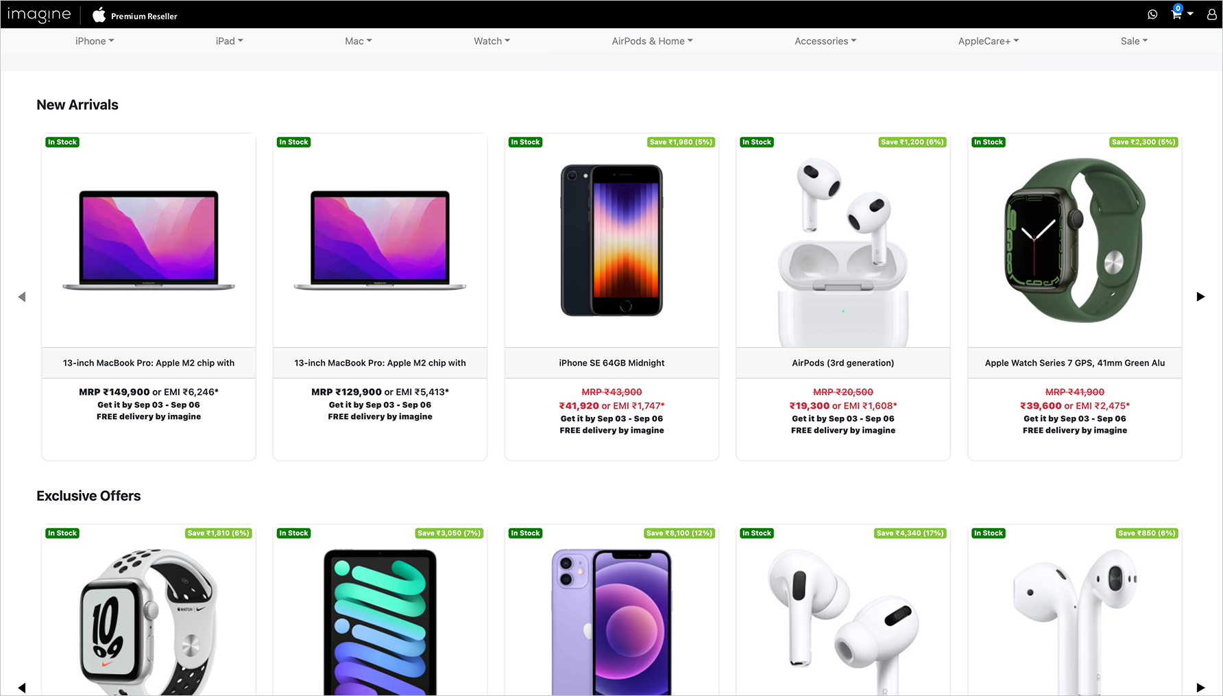Example of online store using open-source framework