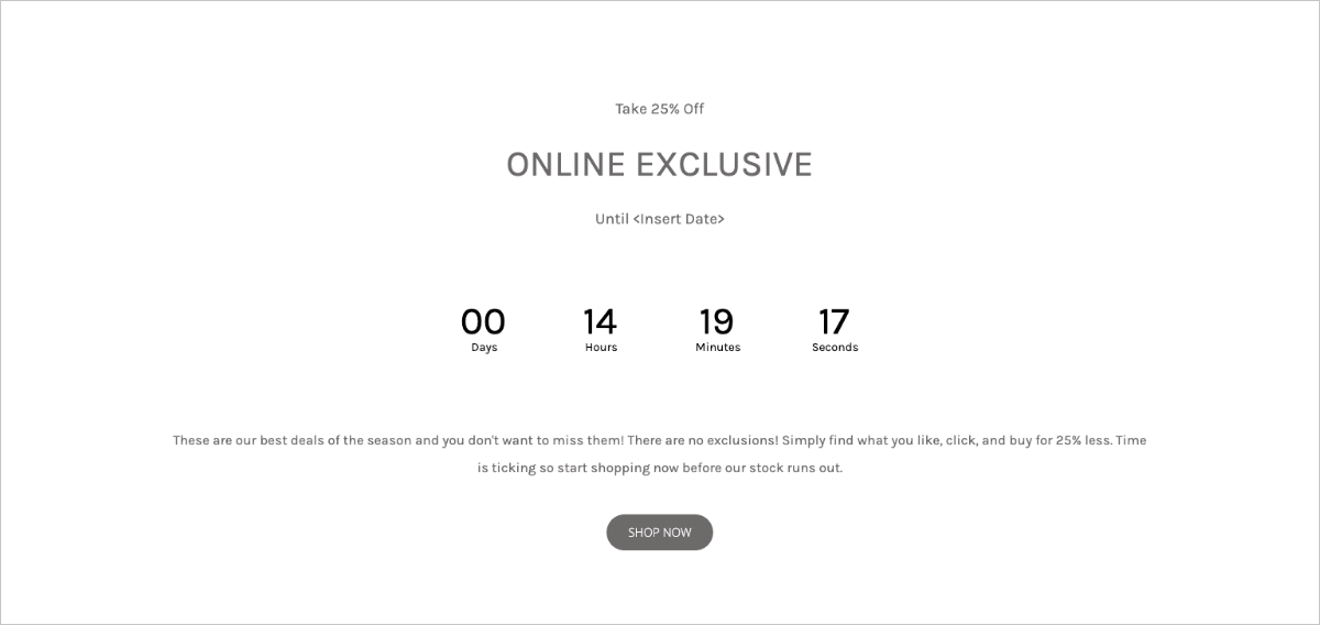 Original design of countdown template