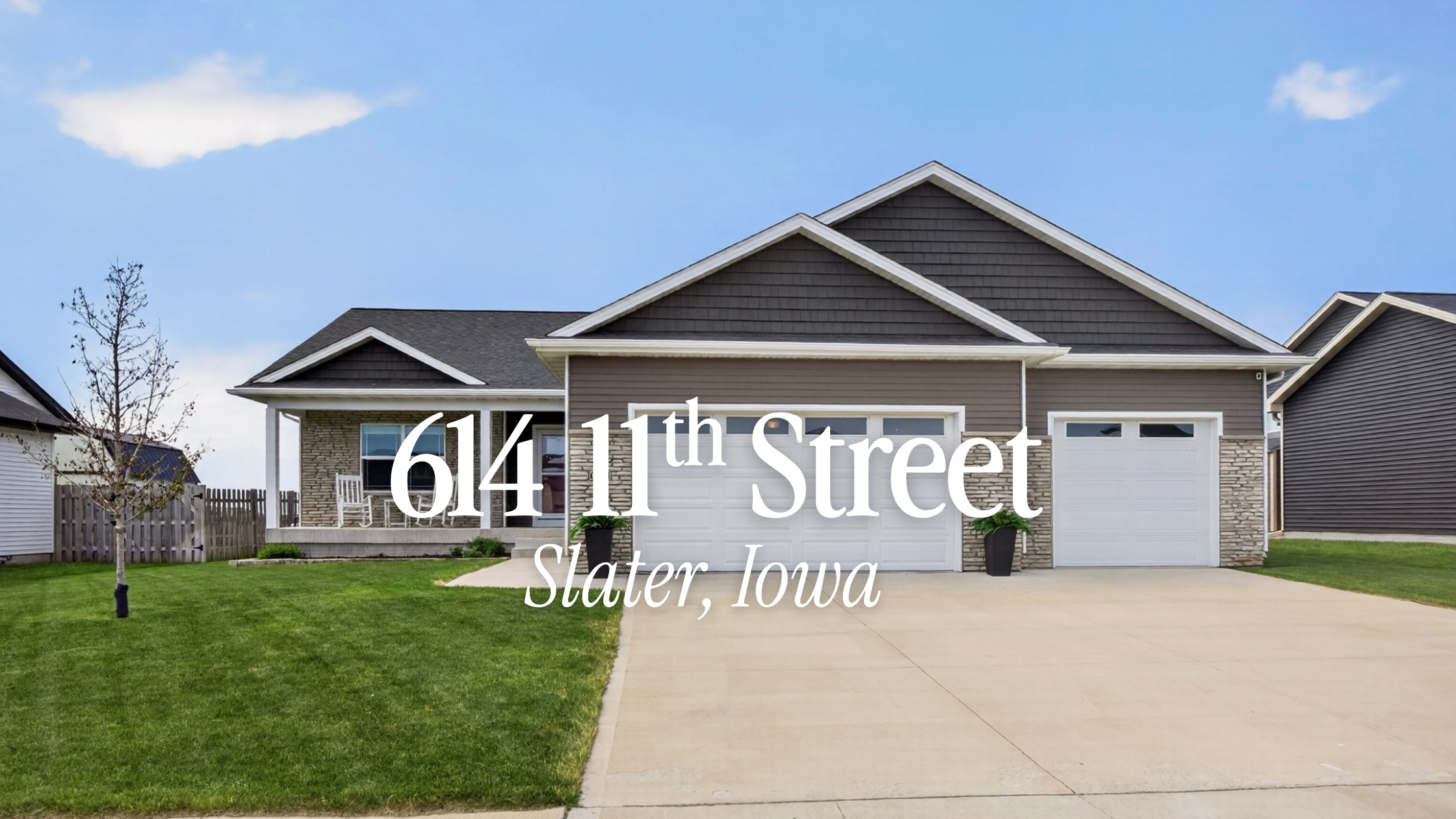 Newer Ranch Home for Sale in Slater, Iowa with 5 Bedrooms, Heated Garage &amp; Solar Panels