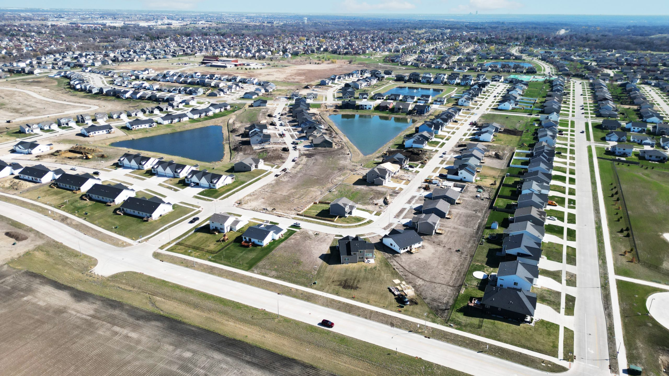 aerial shot ankeny iowa neighborhood