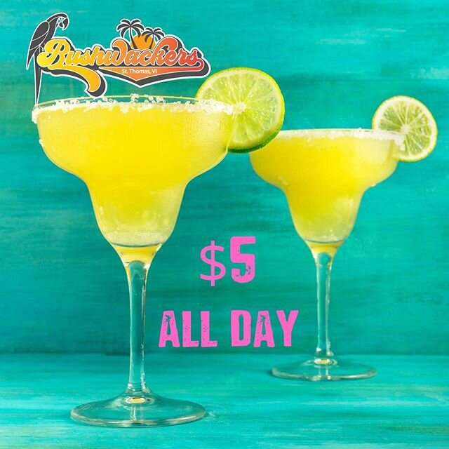 It&rsquo;s Margarita Monday! $5 ALL DAY LONG. #crownbaymarina #stthomasvirginislands #stthomasusvi #usvirginislands #bushwackers #bushwackersvi