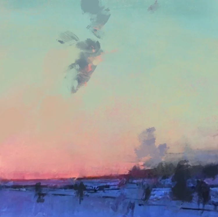 Cold Night Coming - Winter sunset on the Alberta prairie where I grew up can be bone chilling cold at 30 below with no wind. But the air will be crystal clear throwing a cold colour everywhere in the sky and the ground. I’m partial to high or in thi…