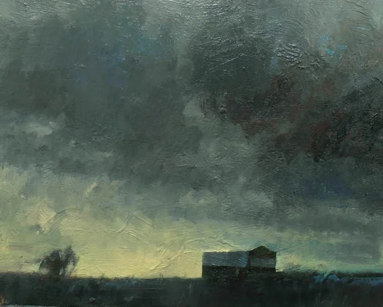 Clearing Over Bells Barn - This is a lovely 200 year old barn near me that I paint a lot. Remember: bad weather equals good pictures. I like to go out just before or after a rain when the sky’s are dramatic looking for simple compositions that stres…