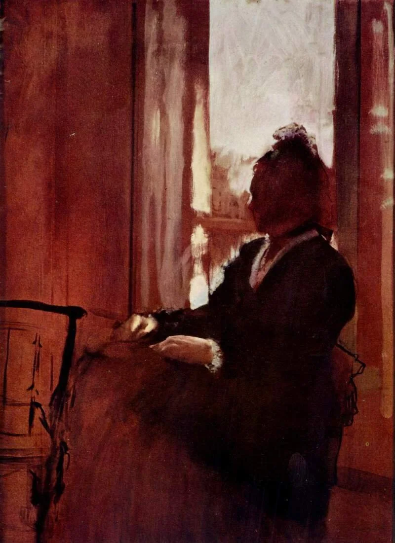 Woman Seated at a Window&nbsp;- Edward Degas