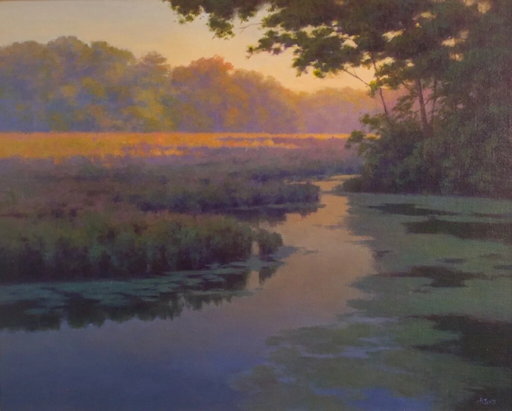 September Song:&nbsp;This is the same location and&nbsp;morning that references for "Morning Radiance" were taken. This view was opposite the light source so it has a different feel to it. I was struck by the atmospheric perspective of the distant t…