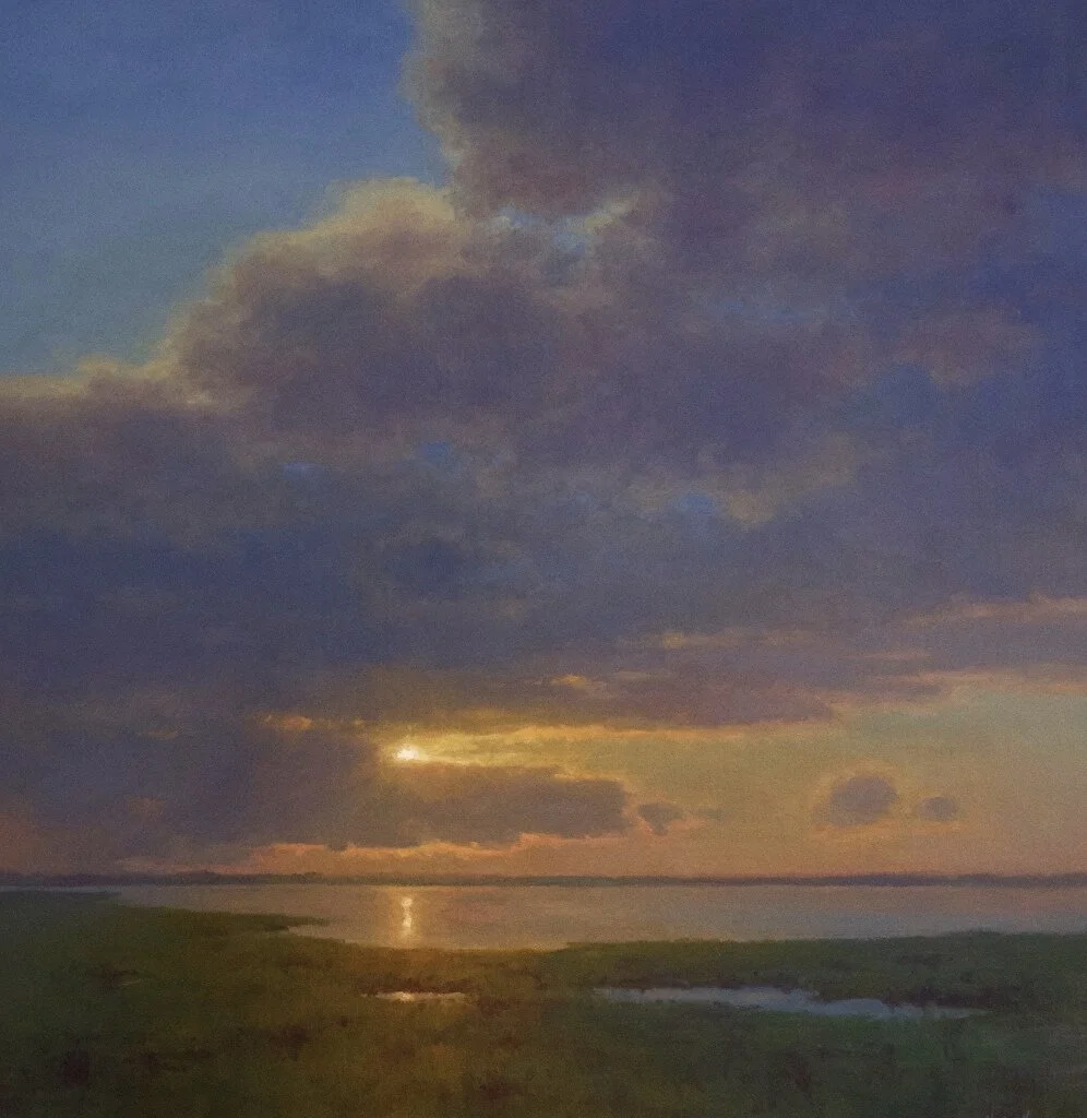 Summer's Glory:&nbsp;This painting evolved a few times but the goal was to achieve a sense of drama with towering clouds, a temperature gradient, and a&nbsp;very low horizon line/light source to create visual tension. This painting is very loosely b…