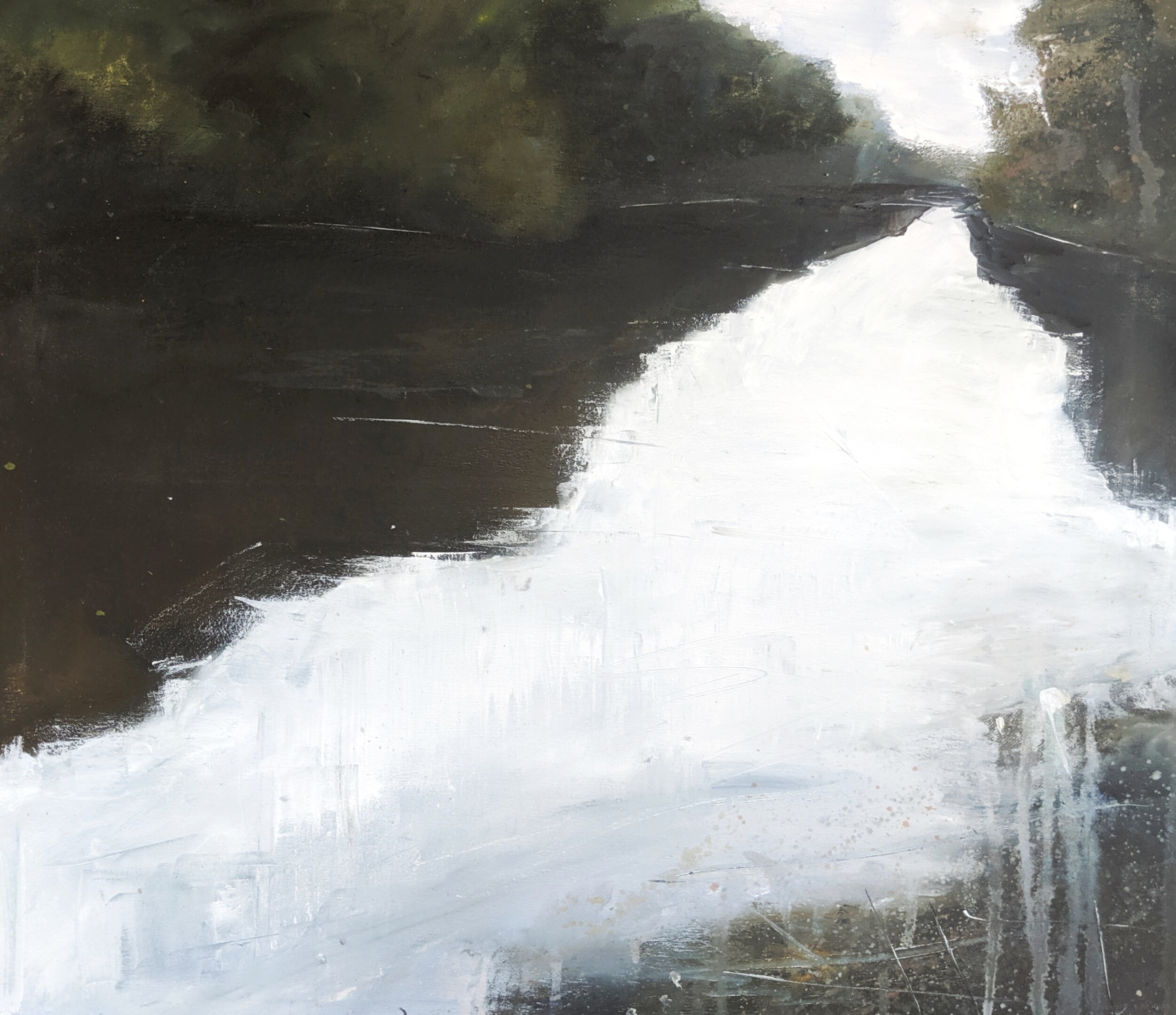 Snohomish, July: A piece inspired partially by memory as well as photo reference. I spent some time last summer in my hometown looking for inspiration amongst the trees and local waterways. I walked the Snohomish River with my mom, reminiscing of th…