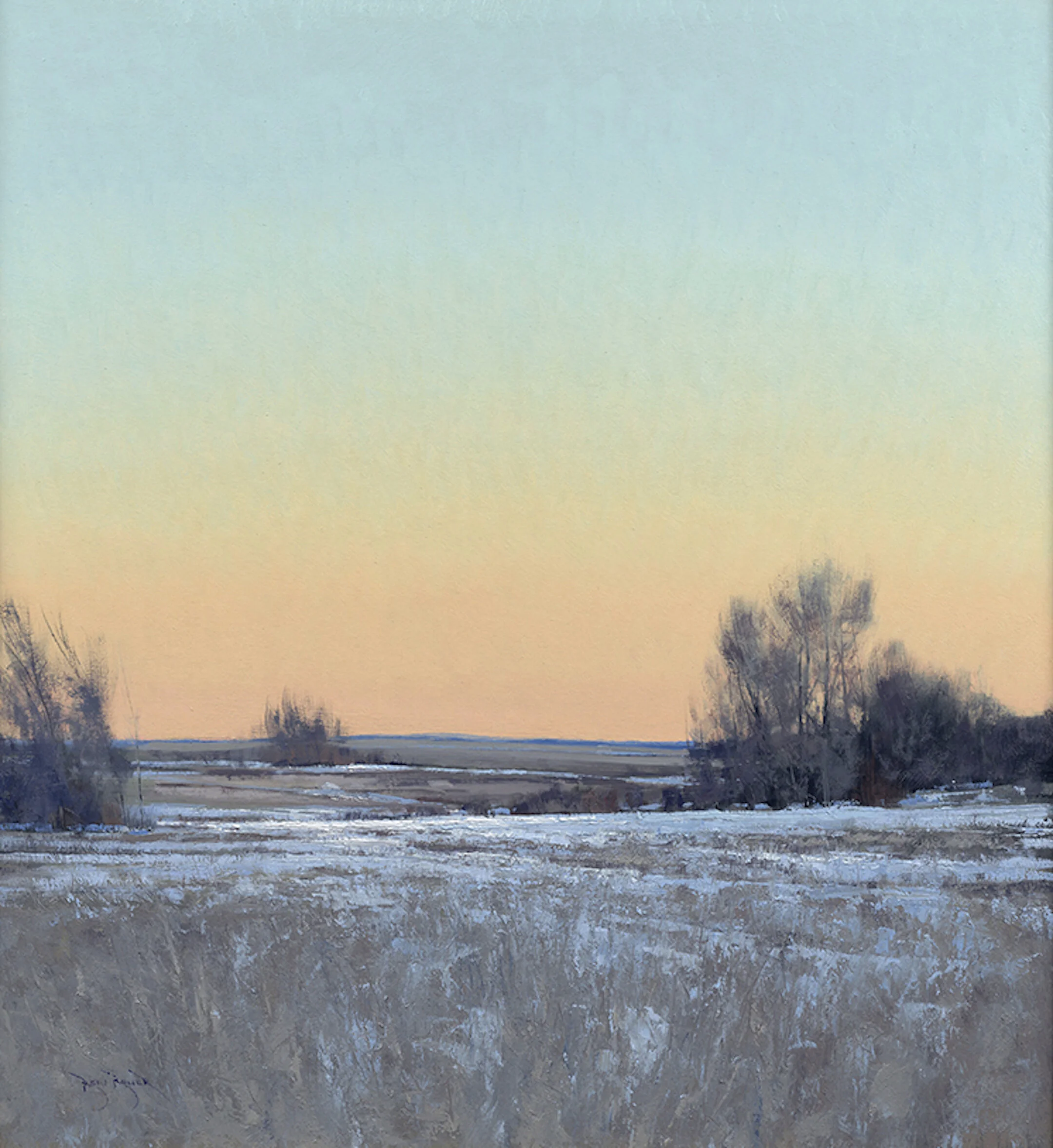 Late Afternoon in March, Lowry, MN, 26x24 - Oil on Panel 2019