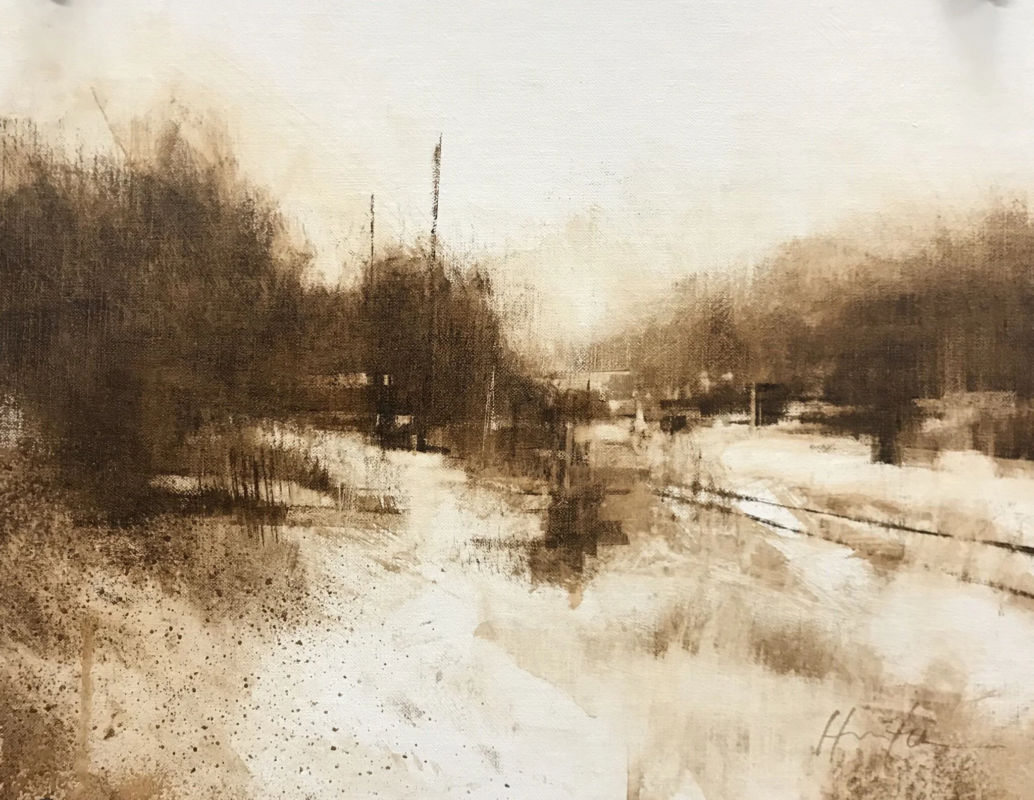 Charlie Hunter, DEMO, SCOTTSDALE: LITTLE FALLS, oil on linen, 2019,11x14, private collection