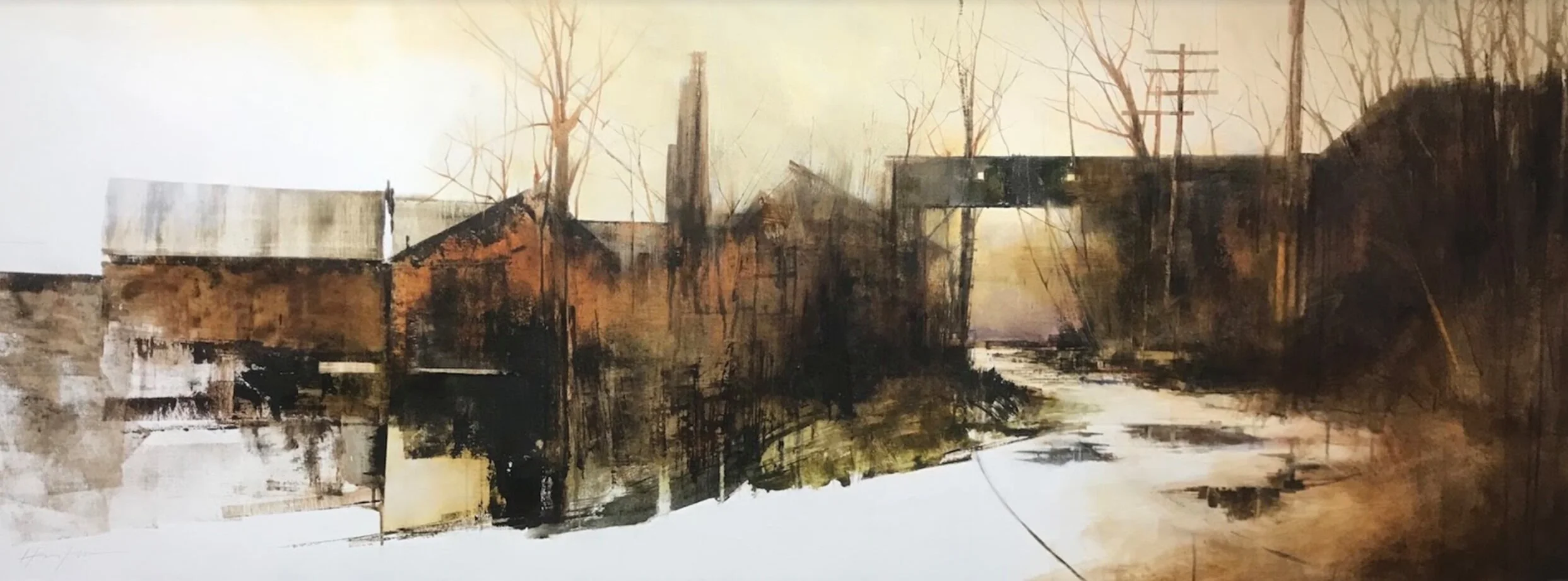 Charlie Hunter, MOORE &amp; THOMPSON 2020, oil, 30x80, private collection