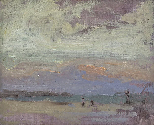 Jeremy Mann, ‘Evenings on Barcelona Beaches #3’, Plein Air, Oil on Panel, 4x5 inches