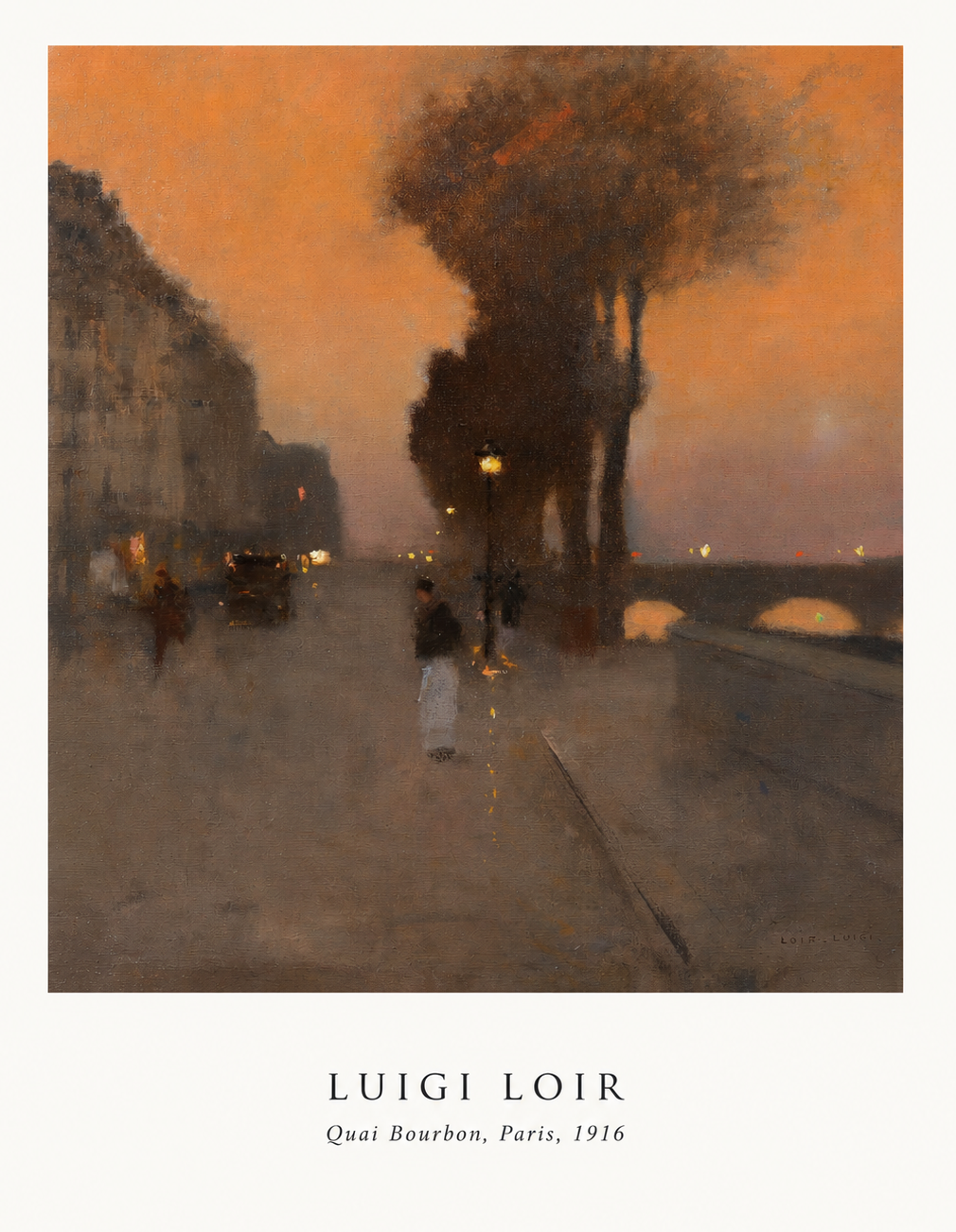 Luigi Loir, Quai Bourbon, Paris, 1916, 16x20 inches