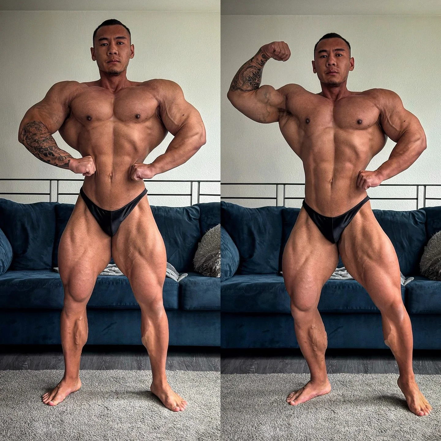 Needless to say I&rsquo;m excited for this coming season. Let&rsquo;s work 🫡 @cameron_cheek 

Before pics are at 228 lbs compared to today 234 lbs. 

November last year to this year. 12 months. Lots of clean tissue added.