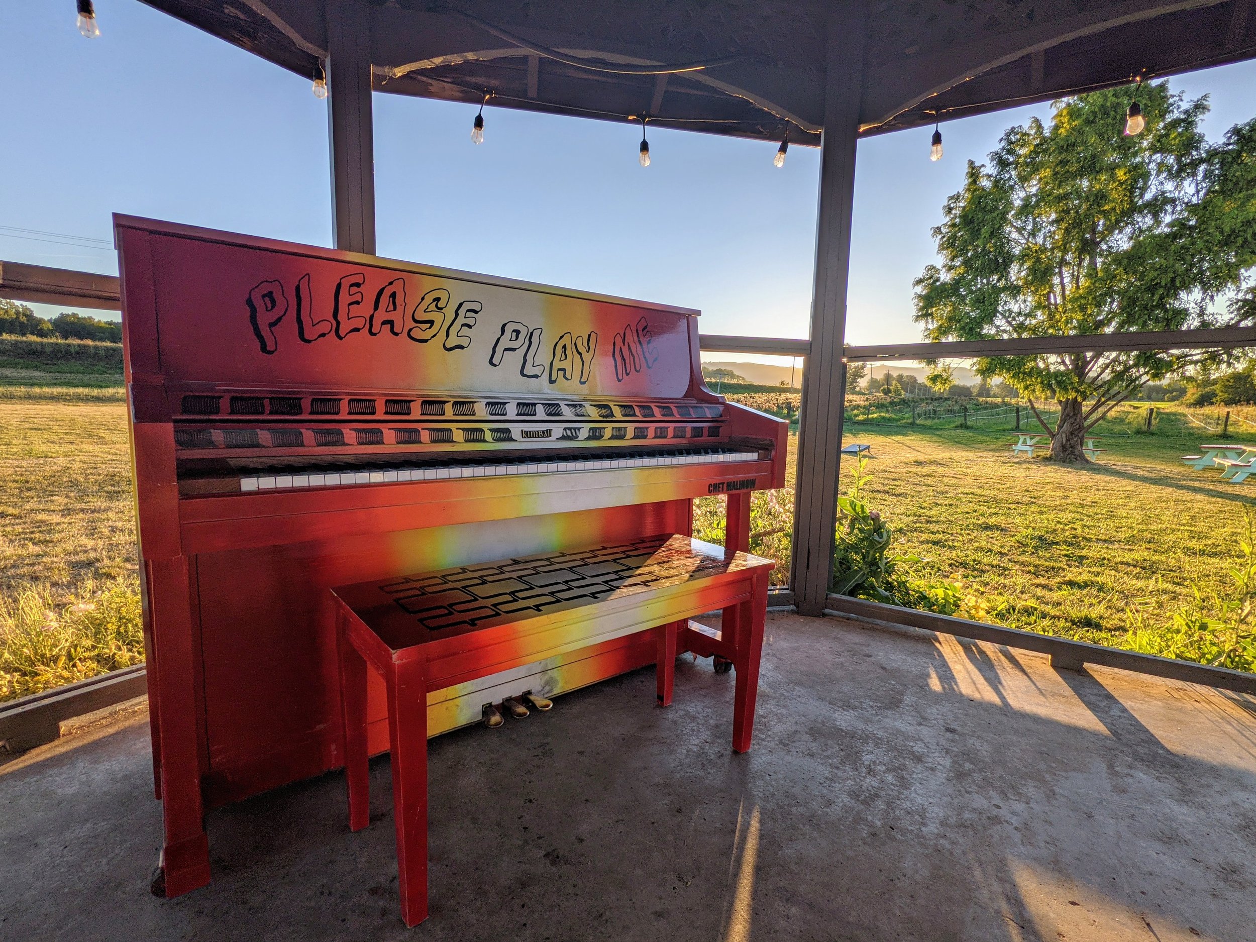   Piano. Push. Play.  generously brought a piano to the farm again this year, for folks to come play.  