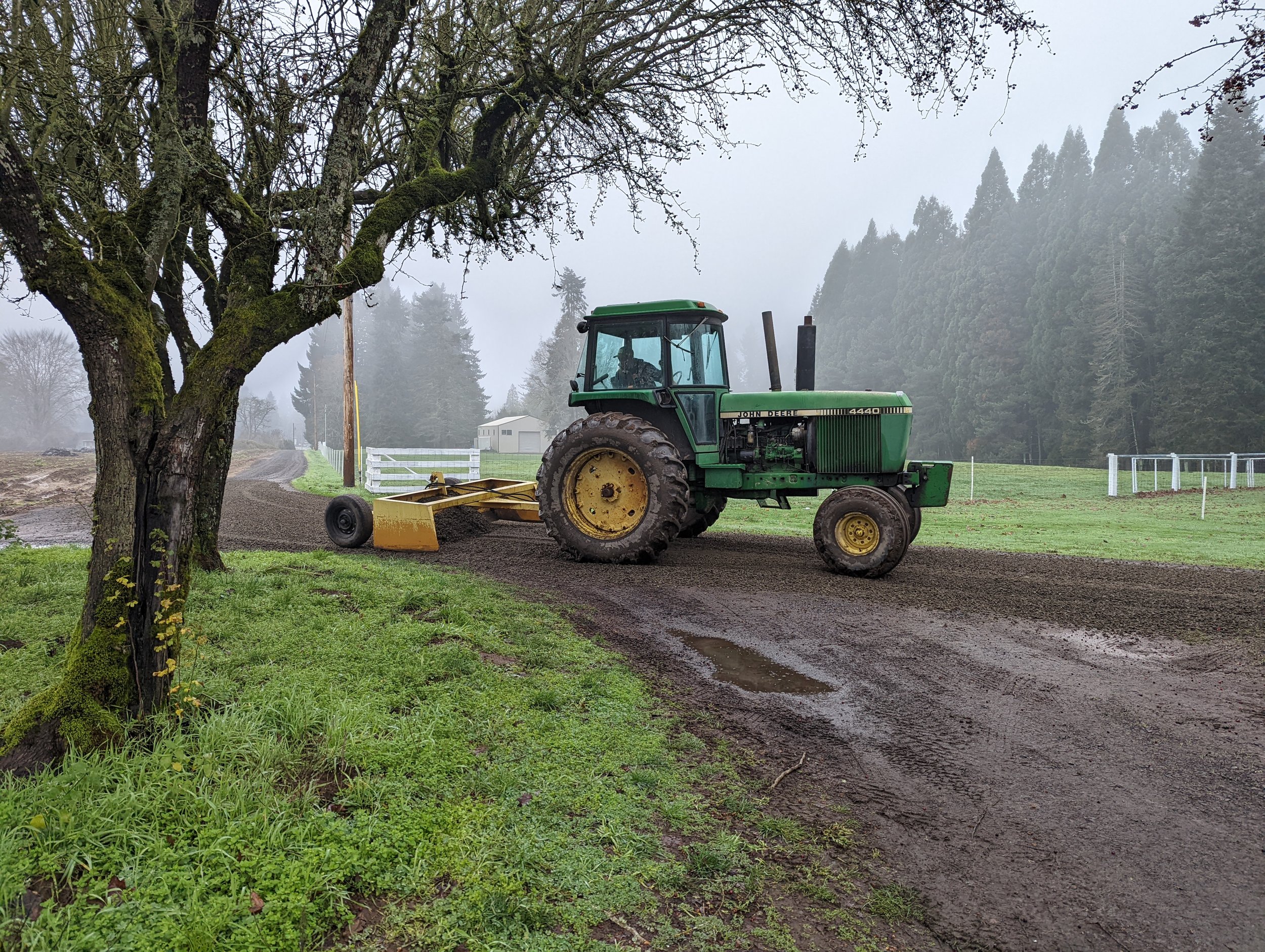  Another farm investment; an 8’ box scraper. Scraping and leveling out the roads that have become riddled with potholes. 