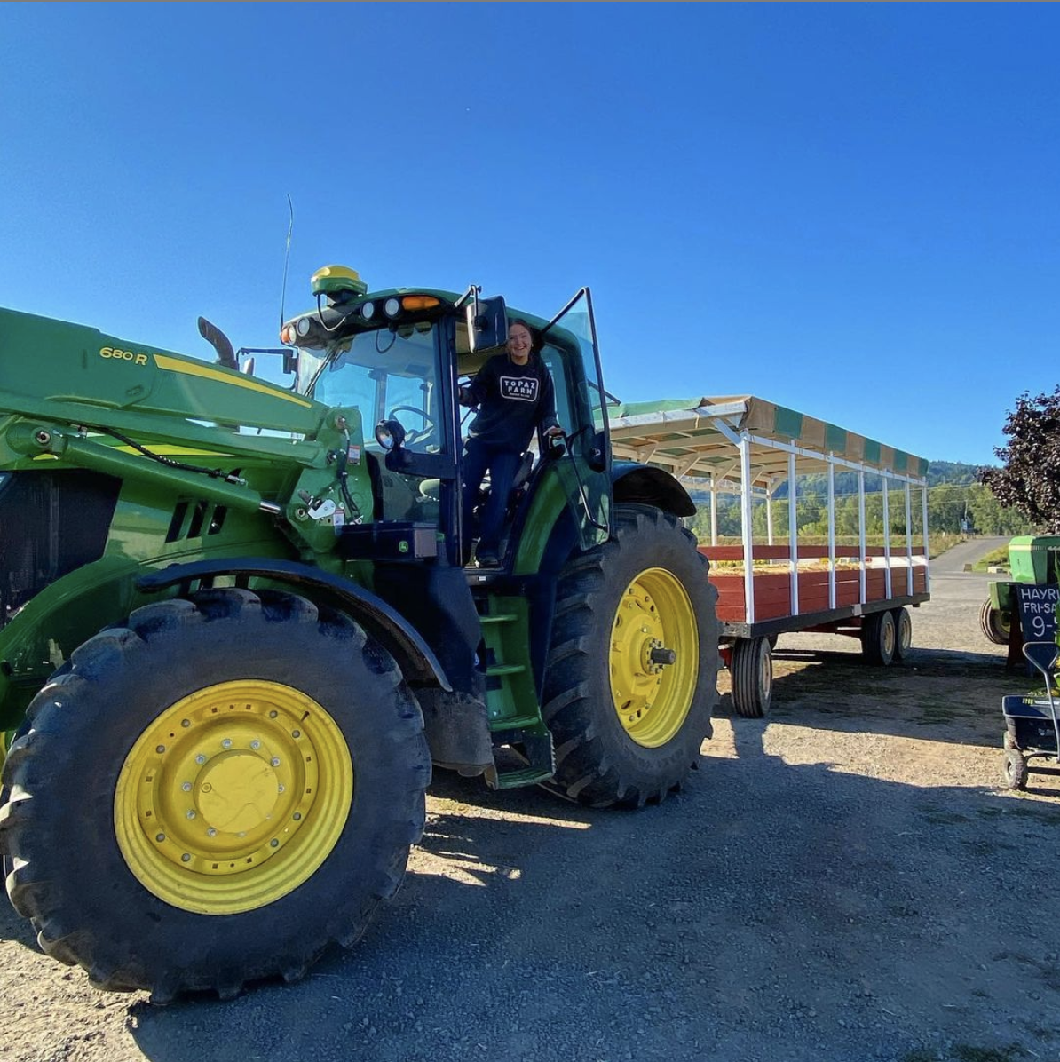  Our youngest daughter, Odessa, was not old enough to legally drive a car, but she learned how to drive the big John Deere this year.  