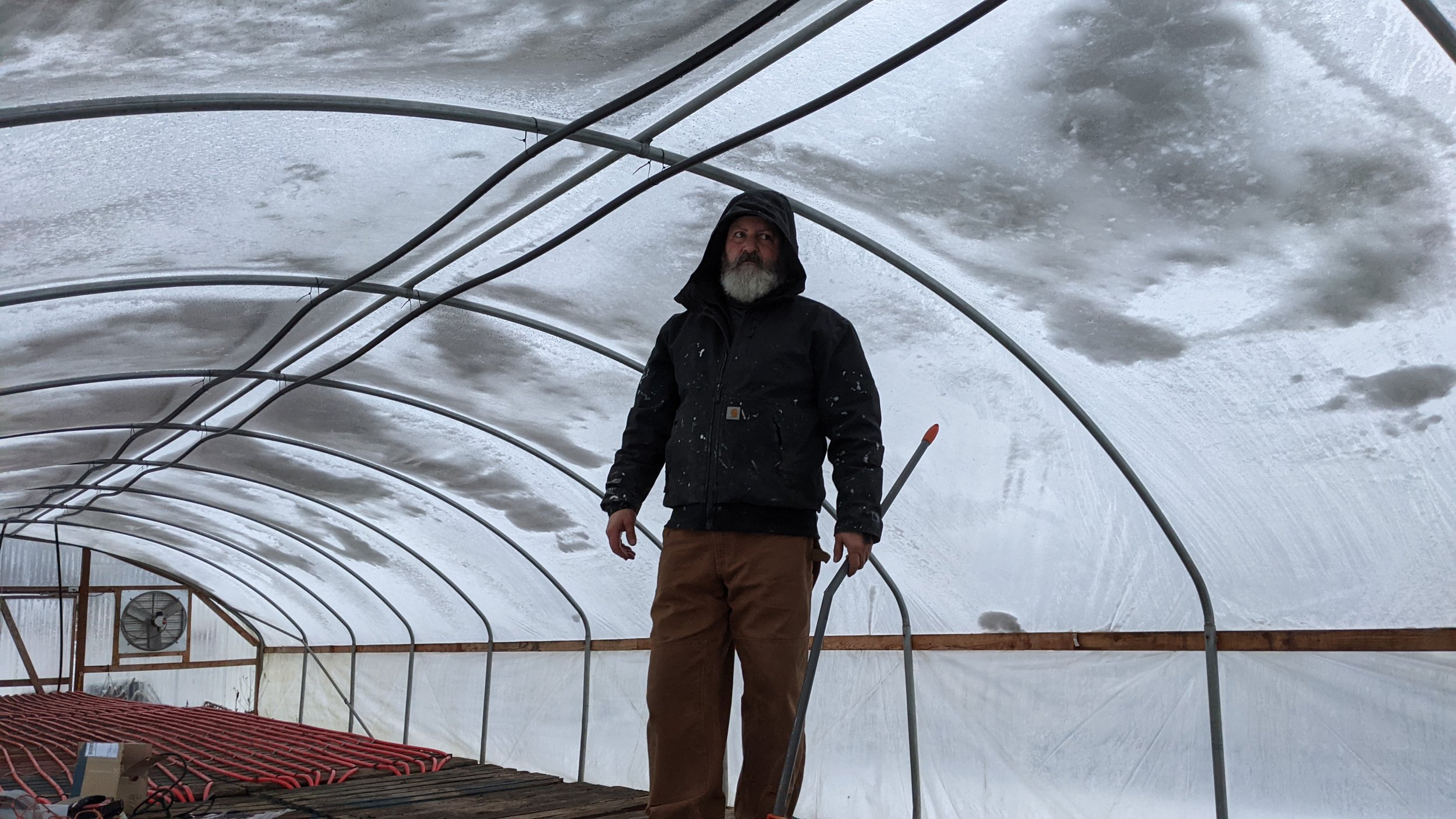  We spent a lot of time working to save the 8,000 square feet of greenhouses from collapsing under the weight of the snow and ice. 