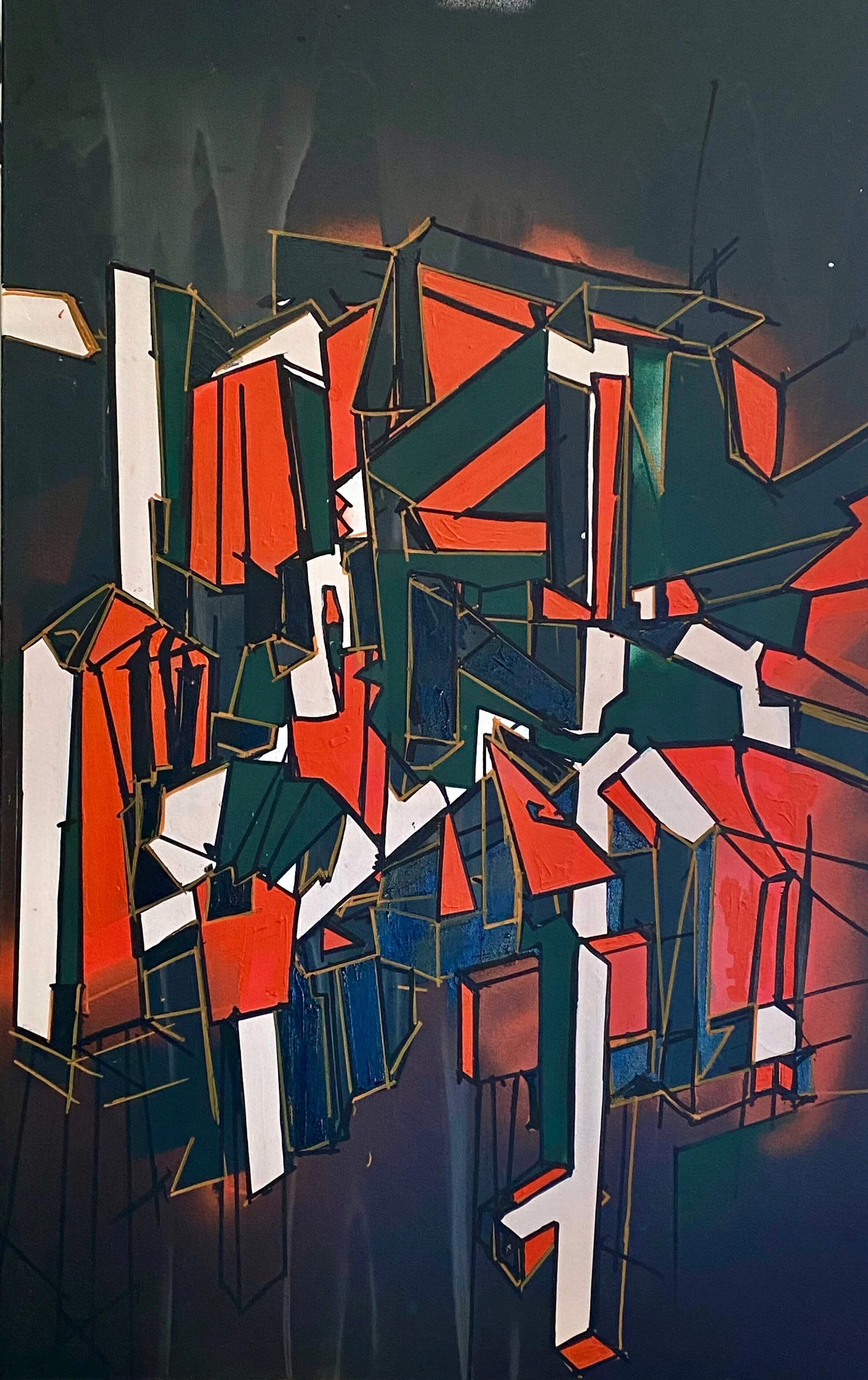 Abstract #809, Mixed media on canvas, 30x48", 2021