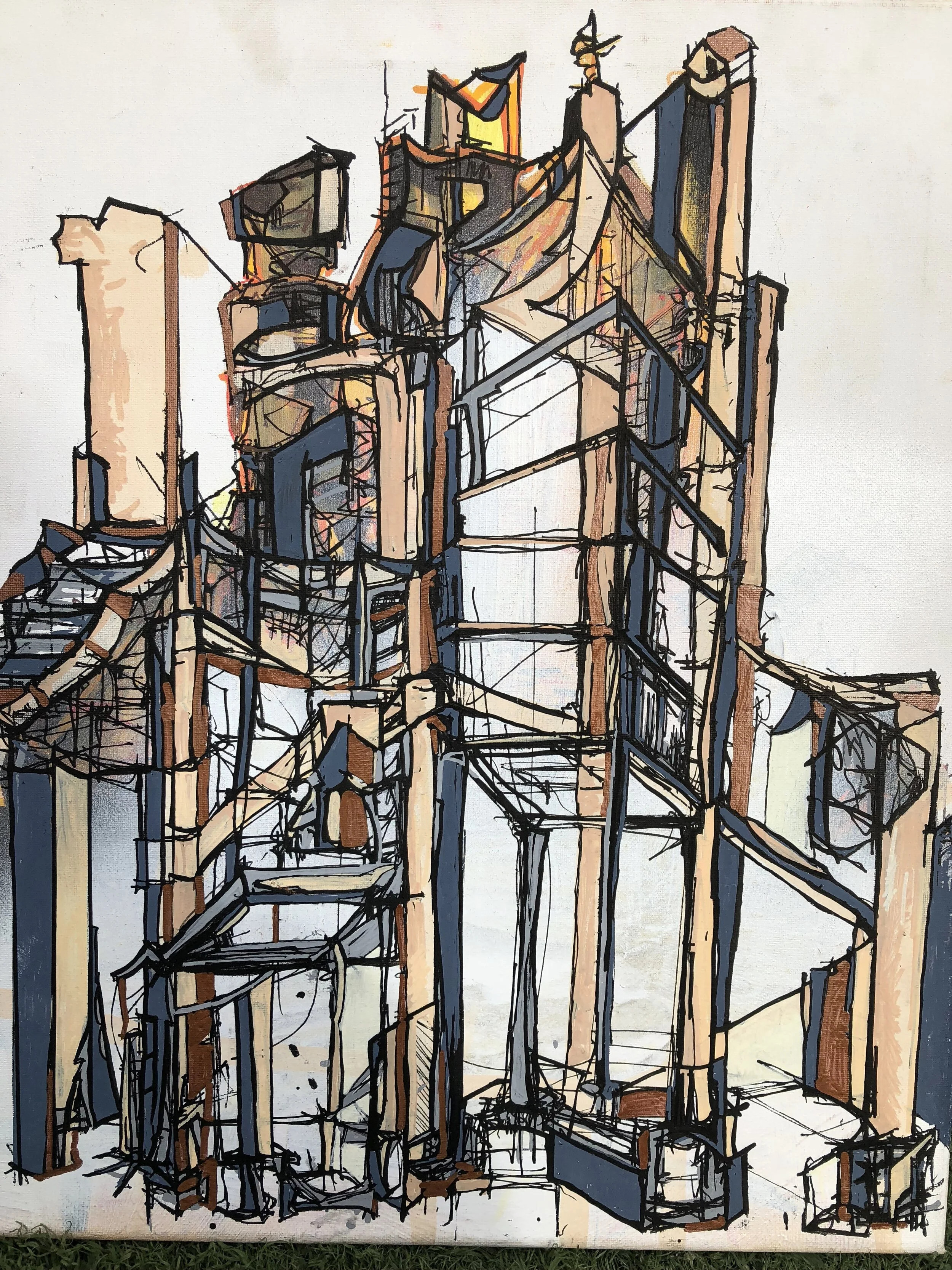 Untitled, Mixed media on Canvas, 22X28", 2019.          SOLD