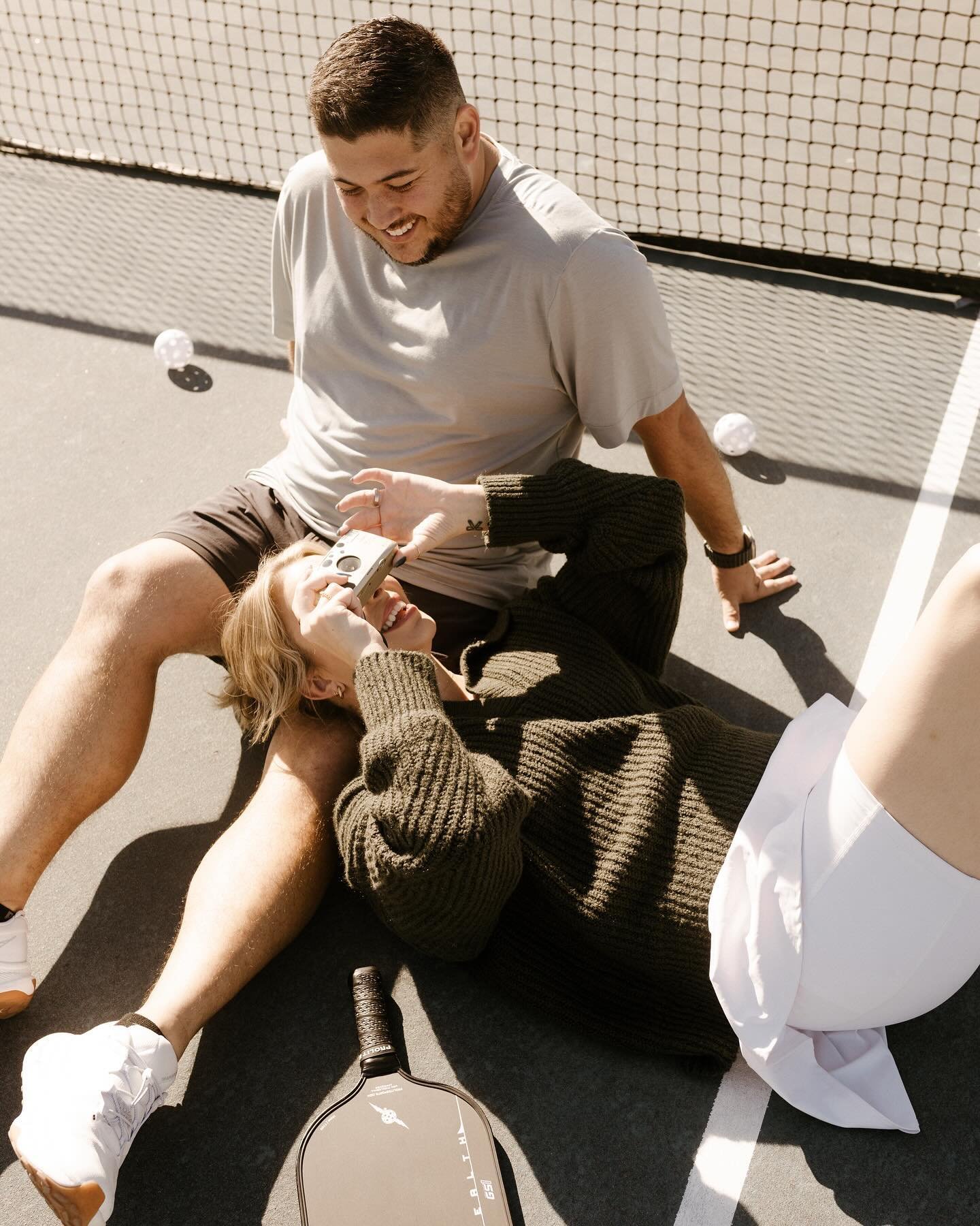 Pickleball has quickly become a favorite for us, anyone else? 🏓

Adding an activity in to your photo session can make it feel more like a fun date night and truly represent you two and your relationship in an authentic way! 

What activity would you