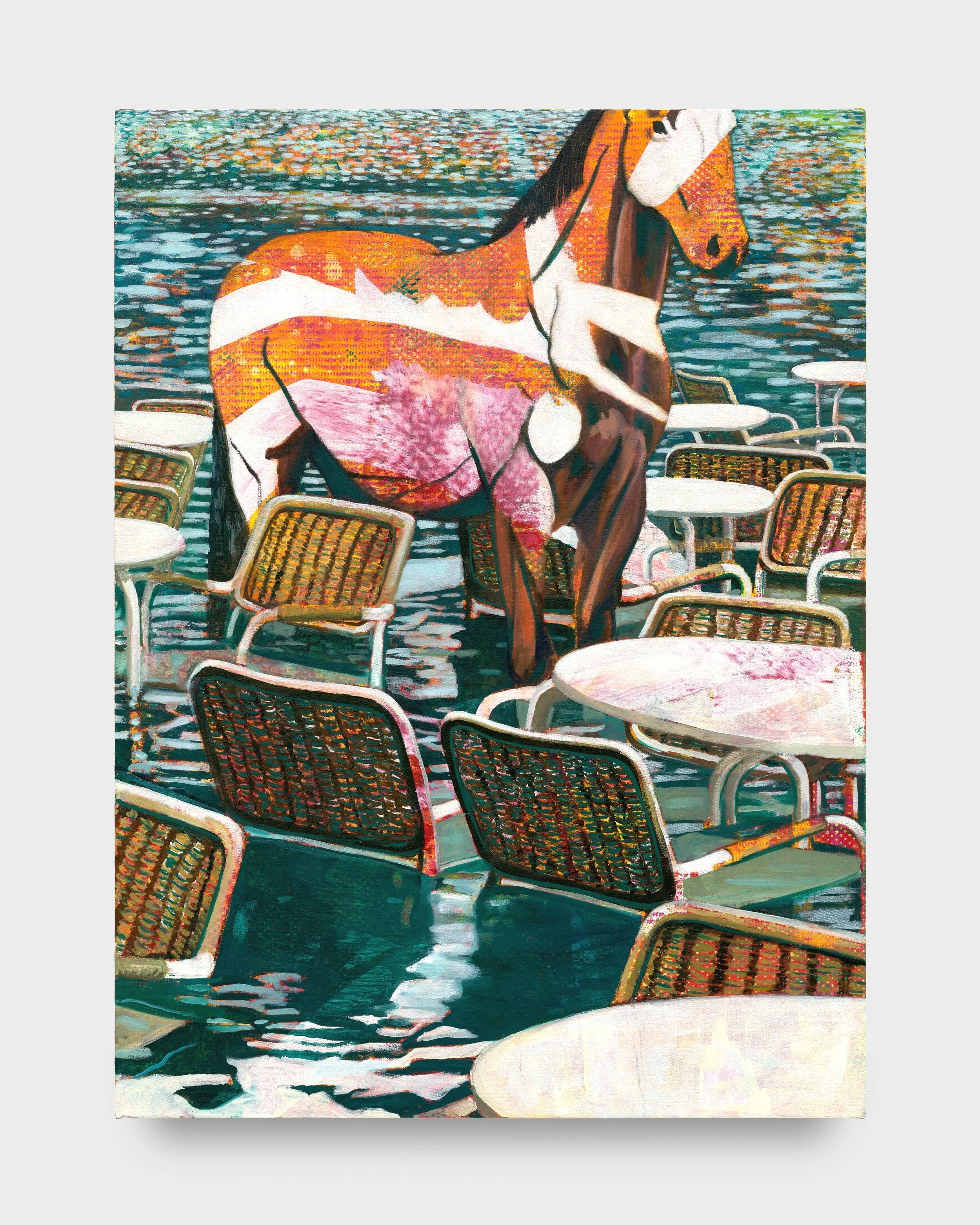 Maitre D, 2025, oil on canvas, 101.6 x 75.5 centimeters (40 x 29.75 inches).
Image courtesy Galerie Perrotin and the artist. Documentation by Yubo Dong, of studio.
