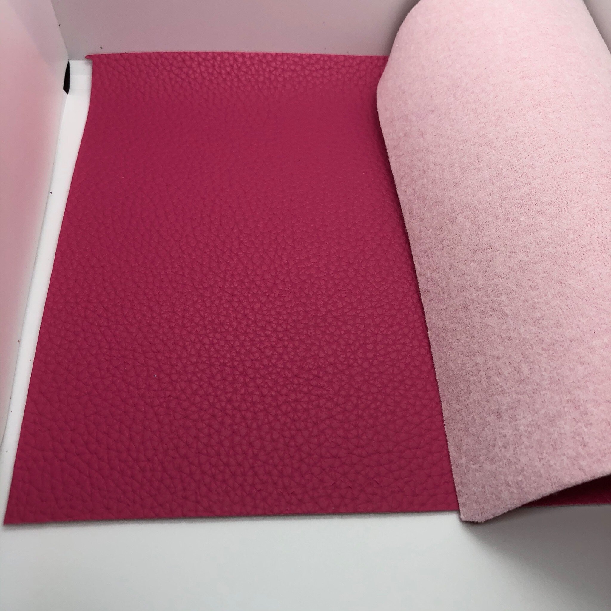 hot pink barbie plain solid color colour synthetic faux leather