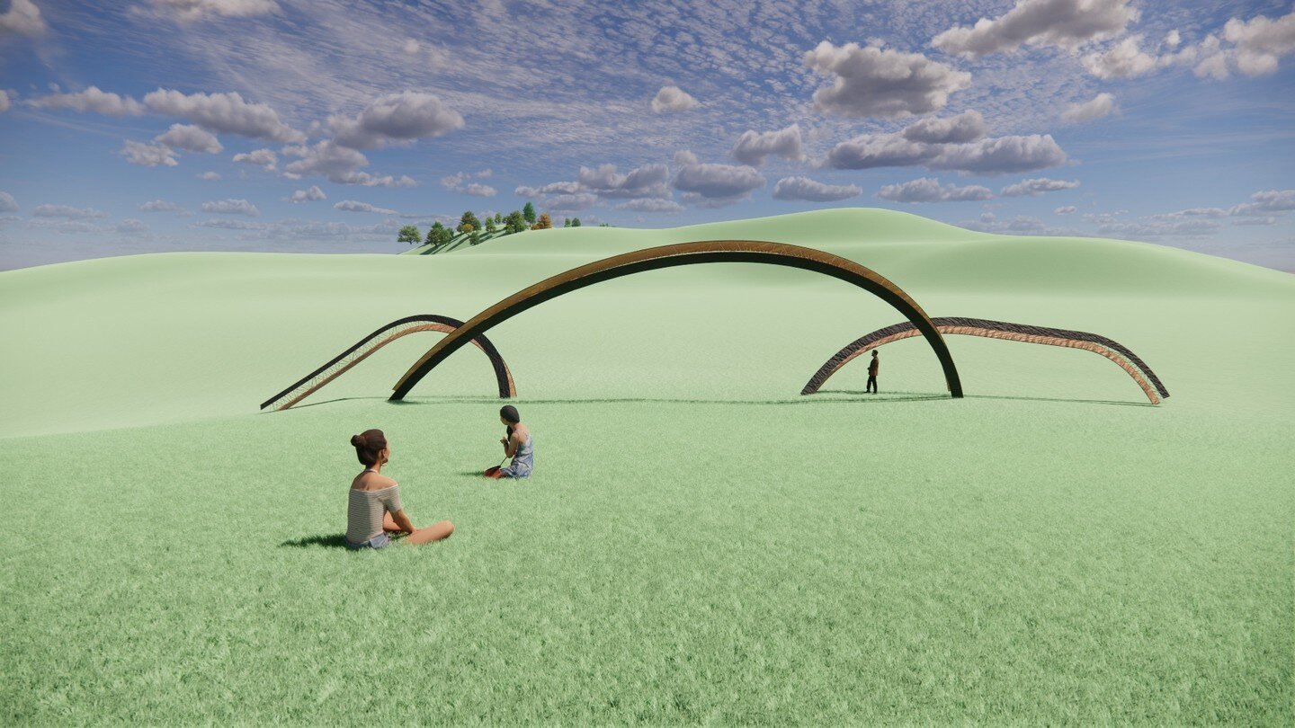 Our proposal for a public call for the Ohio DNR was not chosen to progess to the final round, but we had a lot of fun developing this concept. Made from steel and white oak, this sculpture was designed to mimic the rolling hills of the region where G