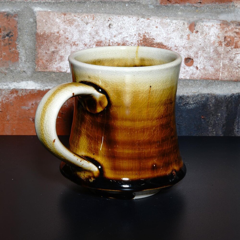 One of my favorite soda fired mugs from this year. Available at TrevorClayworks.com as part of my annual holiday sale. 20% off. No code required. Thanks for your support on this Small Business Saturday.