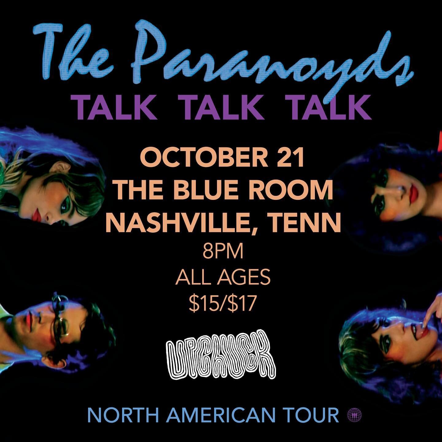 @theparanoyds come to town on October 21st at @theblueroomnashville with ATL&rsquo;s @_upchuck_. Enter to win two tickets to the show on our website, link in bio! Deadline to enter is October 9th at 5pm CT.