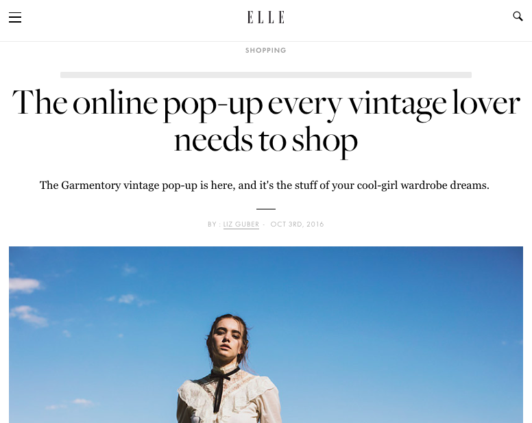 Featured press for Garmentory vintage capsule