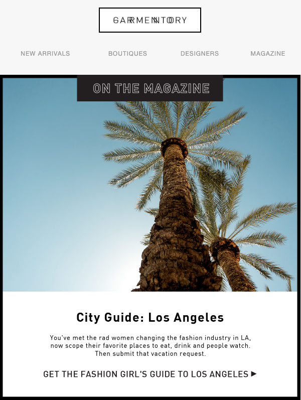 Los Angeles city guide to support Garmentory campaign