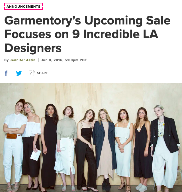 Featured press for Garmentory sale event campaign