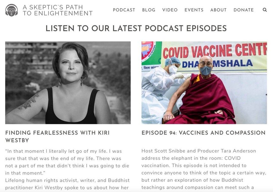 New podcast out today!! I was honored to share some stories from working in war zones and the many ways that Buddhist teachings have helped sustain and ground me.  Scott Snibbe was a terrific interviewer, a gentle skeptic, and a soothing presence tha
