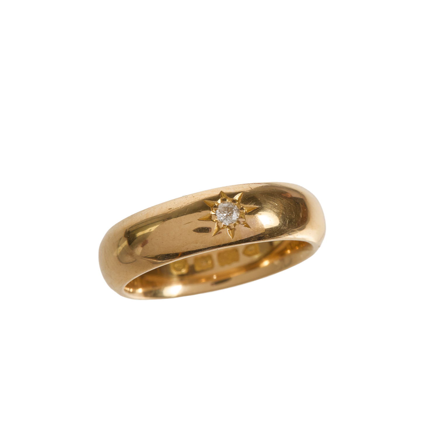 Antique 22KT and Old Euro Diamond Star Set Band
